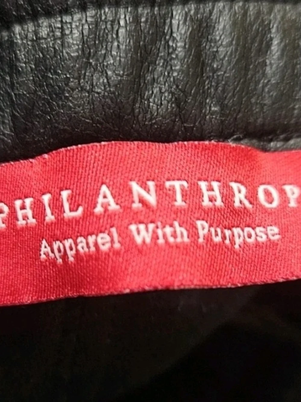 n:PHILANTHROPY Black Faux Leather Jacket with Red Label